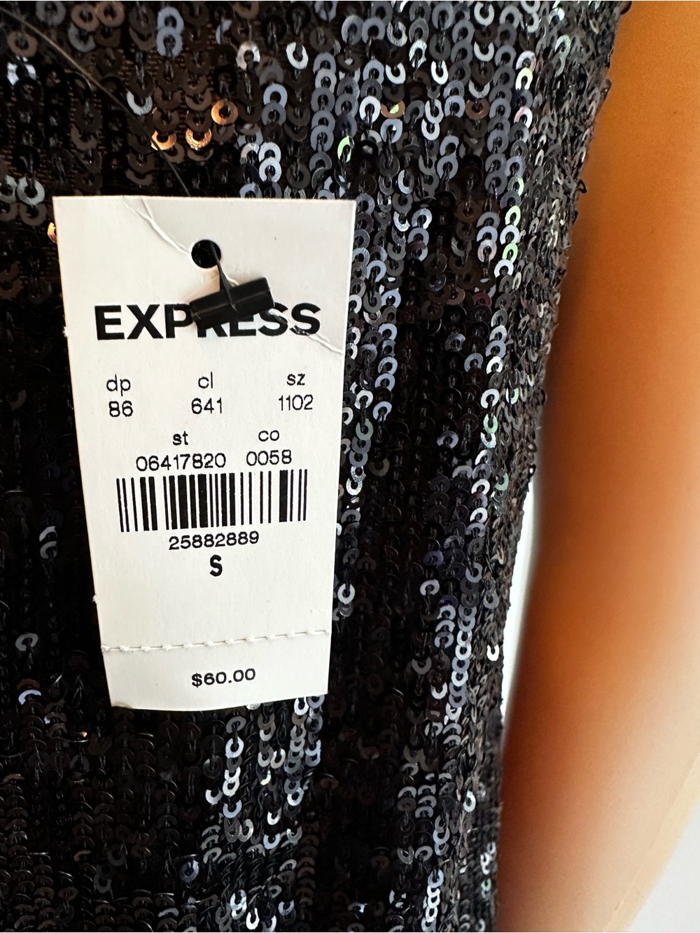 Express Black Sequin Spaghetti Strap Camisole - Picture 5 of 5